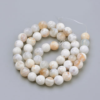 Agate "Weathered"  (8mm rounds) 15.5" strand.  approx 43 beads.  Shades of Creams