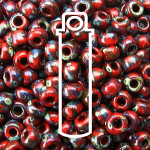 11/0 Miyuki Round Seed Beads (Picasso Opaque Red Garnet Matte)  *approx 23 gram tube