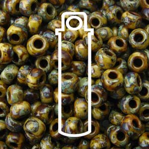 11/0 Miyuki Round Seed Beads (Picasso Brown Tan Matte)  *approx 23 gram tube