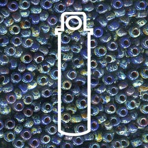 11/0 Miyuki Round Seed Beads (Picasso Opaque Cobalt)  *approx 23 gram tube
