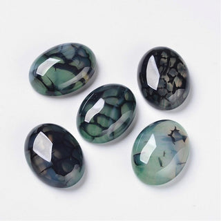 Cabochon *Dragons Vein Agate (Cyan (Blue/Green) Oval 30 x 40mm approx.
