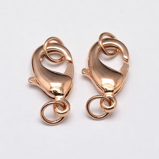 Lobster Clasp *Rose Gold Vacuum Plated Color (10 x 6mm).  With 2 Jump Rings Packed 10 or Bulk