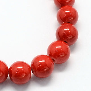 Jade (Mashan Jade) Round *Opaque Rich Red  (See drop down for size options)
