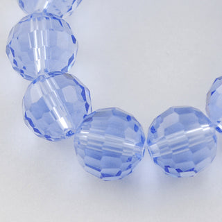 Glass Beads (Faceted 6mm) Blue (approx 36 beads on 7.5" Strand)