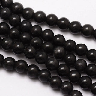 Cats Eye Glass Round Beads.  6mm.  *Approx 65 Beads on a 15" strand.