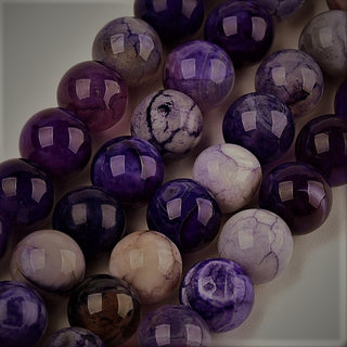 Agate (6mm rounds) 15.5" strand.  approx 60 beads. Purple