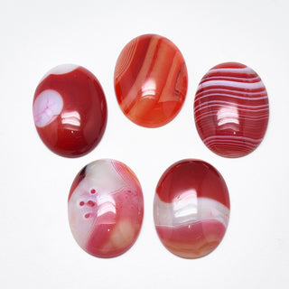 Cabochon *Agate (Natural.  Tans/Orange/Reddish) Oval 30 x 40mm approx.