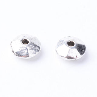 Tibetan Style Alloy Spacer Beads, Disc, Antique Silver, 6x3mm, Hole: 1mm; (Packed 50 Beads)