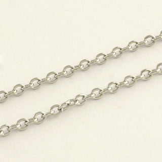 304 Stainless Steel Chain Cable Chain (3 x 2 x .5 mm)  Sold by the Foot.