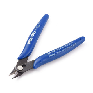45# Carbon Steel Jewelry Flush/ Side Cutter Plier,  MediumBlue, 130x52x12mm