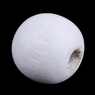 White (Dyed/Painted) Wood Beads.  Round.  White, 6x5mm, Hole: 2mm,  (50 Grams/ approx 700 Beads).