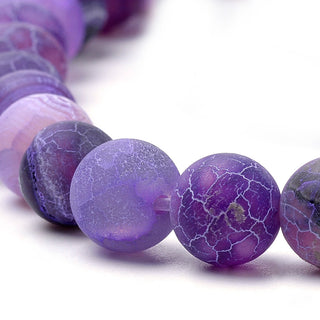 (Weathered  Agate)  (8mm rounds) 15.5" strand.  approx 43 beads.  * Purple