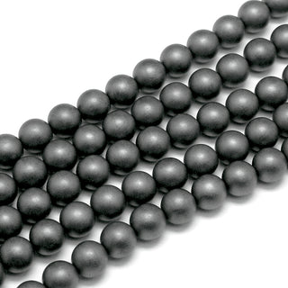 Hematite (Frosted Round Beads) 8mm Size.   15" Strand (approx 50 Beads)