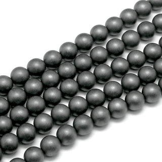 Hematite (Frosted Round Beads) 8mm Size.   15" Strand (approx 50 Beads)