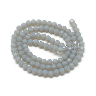 4mm Faceted Round Crystals *Opaque Grey  (approx 100 beads per 15" Strand)