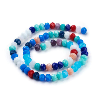 Crystal (Chinese) *Faceted Rondelle  (Mixed Colors)   *8 x 6mm (Approx 70 Beads).