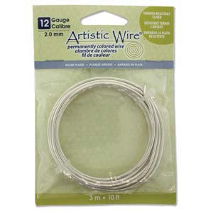 *12 Guage Artistic Wire (Tarnish Resistant Silver over Copper Base) 10ft roll - Mhai O' Mhai Beads
