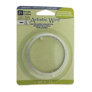 *21 Guage FLAT Artistic Wire (Tarnish Resistant Silver over Copper Base) 3mm x .75mm (3 ft roll) - Mhai O' Mhai Beads
