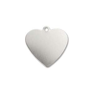 Aluminum "Heart w/ Top Hole" Stamping Blank.  16ga.  5/8" Size.  (Packed 4)