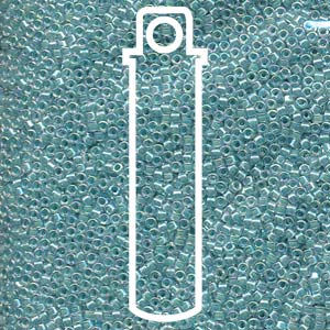 Delica  (Size 11)  (Lined Aqua Blue AB) *DB079