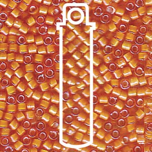 Miyuki Delica (Size 11) White Lined Orange *DB1777