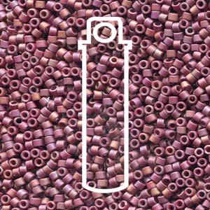 Miyuki Delica (Size 11)  (Frost Op Glaze Rainbow Dark Red) *DB2308