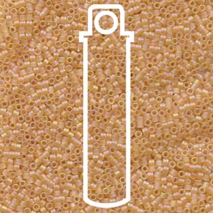 Seed Bead (MIYUKI 6/0)  Round.  (Matte Cantaloupe AB)  20gm tube.