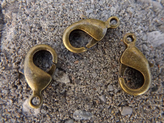 Lobster Clasps *Antique Bronze  15 x 8mm.   (Packed 3 or Bulk) - Mhai O' Mhai Beads
 - 2