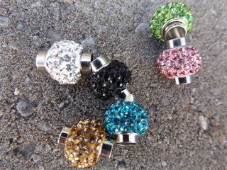 Magnetic Clasp *Glue in w/ Crystals.  Pave Style.  8mm hole.  20 x 15mm - Mhai O' Mhai Beads
 - 2