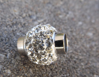 Magnetic Clasp *Glue in w/ Crystals.  Pave Style.  8mm hole.  20 x 15mm - Mhai O' Mhai Beads
 - 5