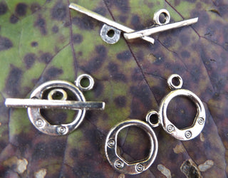 Toggle Clasp(s) w/ detailed impressions.  Circle  15x18mm  (packed 3 or Bulk) - Mhai O' Mhai Beads
 - 1