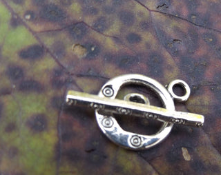Toggle Clasp(s) w/ detailed impressions.  Circle  15x18mm  (packed 3 or Bulk) - Mhai O' Mhai Beads
 - 3