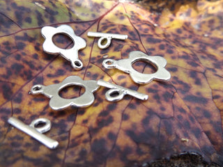 Toggle Flower Clasp(s)with Circle Center.   15x15mm   Packed 3 (or Bulk) - Mhai O' Mhai Beads
 - 2