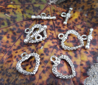 Toggle Claps(s) Ballie Heart.  15x17mm  Packed 3 or Bulk - Mhai O' Mhai Beads
 - 1