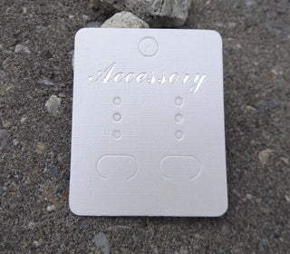 Earring Display Cards(25).   (Wheat Color).  55 x 45mm.  Cardboard Punch Hole Design. - Mhai O' Mhai Beads
 - 1