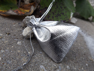 Organza Gift Bags *Silver Color.  Approx 5x7cm.  (Packed 10 bags) *2 Size Options - Mhai O' Mhai Beads
 - 1