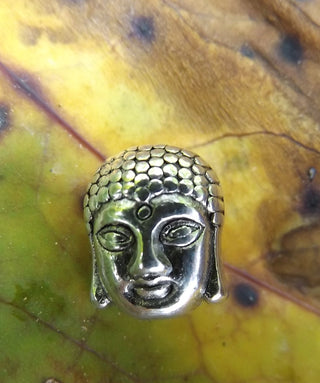 Buddha Head Tibetan Style Beads, Antique Silver, 11x9x8mm, Hole: 2mm (TIBEB-E058-AS) - Mhai O' Mhai Beads

