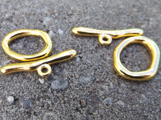 Toggle Clasp(s)  Gold Color (Bright)  Organic Shape  20x15mm  (packed 2 or Bulk) - Mhai O' Mhai Beads
 - 2