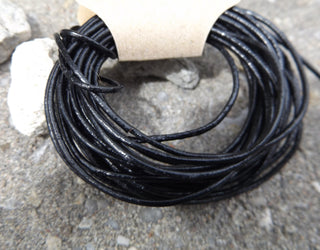 Leather Cording (BLACK)  Various Sizes - Mhai O' Mhai Beads
 - 2