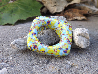 African (Recycled Glass) Hand Crafted Focal  (Multi  Color)  Sold Individually - Mhai O' Mhai Beads
 - 1