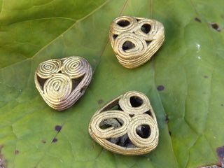 African Lost Wax Brass Beads (Triangular)  Sold Individually.  Approx 20 x 20 x 20 mm - Mhai O' Mhai Beads
 - 1