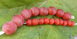 Recycled Glass Round Beads (Bodum) (Cherry Red) *See Drop Down for Various Sizes - Mhai O' Mhai Beads
 - 1