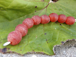 Recycled Glass Round Beads (Bodum) (Cherry Red) *See Drop Down for Various Sizes - Mhai O' Mhai Beads
 - 2