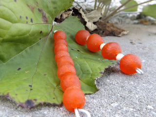 Recycled Glass Round Beads (Bodum) (Tomato  Red) *See Drop Down for Various Sizes - Mhai O' Mhai Beads
 - 1