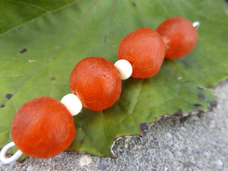 Recycled Glass Round Beads (Bodum) (Tomato  Red) *See Drop Down for Various Sizes - Mhai O' Mhai Beads
 - 2