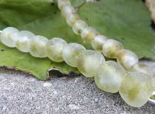 Recycled Glass Round Beads (Bodum) (Clear with Green) *See Drop Down for Various Sizes - Mhai O' Mhai Beads
 - 1