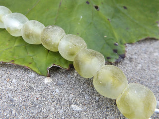 Recycled Glass Round Beads (Bodum) (Clear with Green) *See Drop Down for Various Sizes - Mhai O' Mhai Beads
 - 2