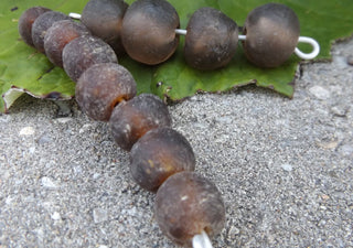 Recycled Glass Round Beads (Bodum) (Beer Bottle Brown) *See Drop Down for Various Sizes - Mhai O' Mhai Beads
 - 1