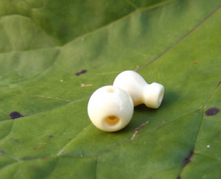 Guru 2 piece Bead *Creamy White Resin ( Sold Individually ) - Mhai O' Mhai Beads
 - 1