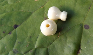 Guru 2 piece Bead *Creamy White Resin ( Sold Individually ) - Mhai O' Mhai Beads
 - 2